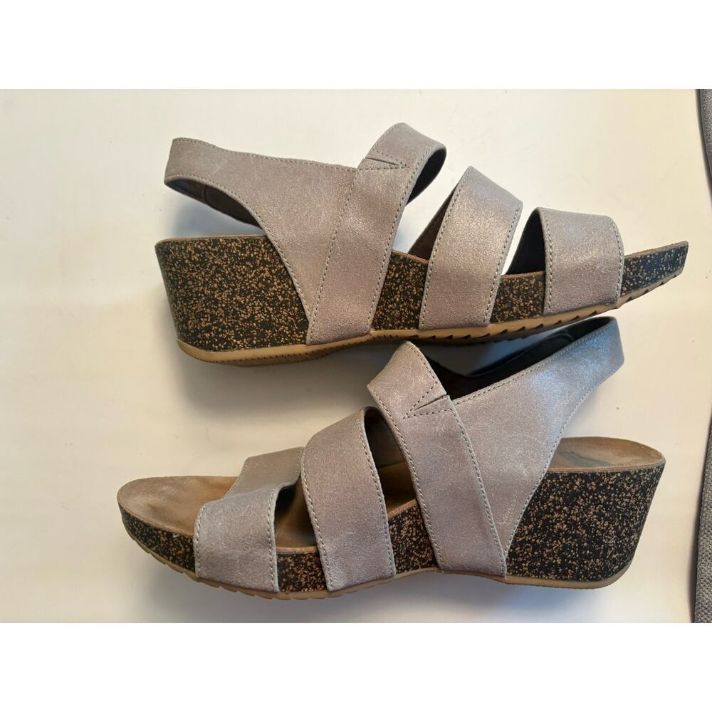 Dansko Stacey Sz 40 Taupe Cork Wedge Sandals - Picture 5 of 7